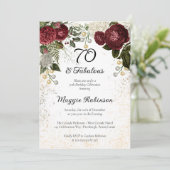 70と素晴らしいグラムバラフローラ誕生日パーティー 招待状 (スタンド正面)