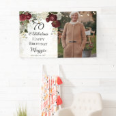 70と素晴らしいグラムバラフローラ誕生日パーティー 横断幕 (インサイチュ)