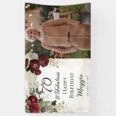 70と素晴らしいグラムバラフローラ誕生日パーティー 横断幕 (縦)