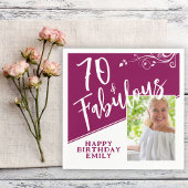 70と素晴らしいスクリプトフォトマゼンタ70誕生日 スタンダードカクテルナプキン