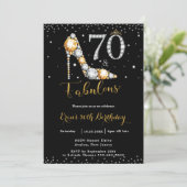 70と素晴らしいハイヒールダイヤモンド70誕生日 招待状 (スタンド正面)