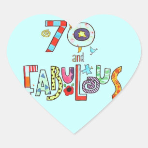 70と素晴らしいハッピー70誕生日 ハートシール