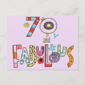 70と素晴らしいハッピー70誕生日 ポストカード (正面)