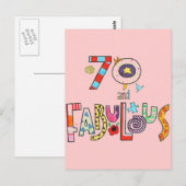 70と素晴らしいハッピー70誕生日 ポストカード (正面/裏面)