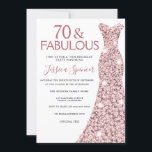 70と素晴らしいバラ金ゴールドドレス70th誕生日パーティー 招待状<br><div class="desc">70&素晴らしいバラ金ゴールドドレス70thバースデーパーティー招待私たちの店の招待と一致アイテムへのバリエーション</div>