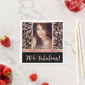 70と素晴らしいバラ金ゴールド70誕生日 スタンダードカクテルナプキン (インサイチュ)