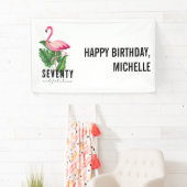 70と素晴らしいピンクフラミンゴ70誕生日 横断幕 (インサイチュ)