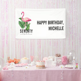 70と素晴らしいピンクフラミンゴ70誕生日 横断幕