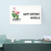 70と素晴らしいピンクフラミンゴ70誕生日 横断幕 (トレードショー)