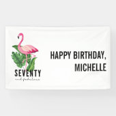 70と素晴らしいピンクフラミンゴ70誕生日 横断幕 (横)