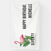 70と素晴らしいピンクフラミンゴ70誕生日 横断幕 (縦)