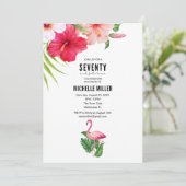 70と素晴らしいピンクフラミンゴ70th誕生日パーティー 招待状 (スタンド正面)