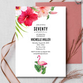 70と素晴らしいピンクフラミンゴ70th誕生日パーティー 招待状