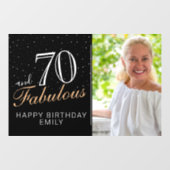 70と素晴らしいモダンブラック70th誕生日写真 ウィンドウサイン (シート)