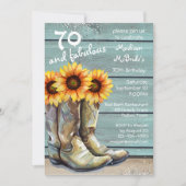 70と素晴らしい国素朴西部ひまわり 招待状 (正面)