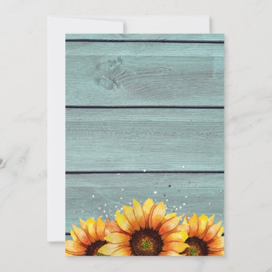 70と素晴らしい国素朴西部ひまわり 招待状 (裏面)