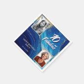 70と素晴らしい大理石グリッター2フォト誕生日 スタンダードカクテルナプキン (角)