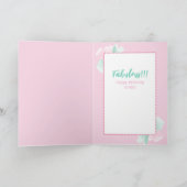 70と素晴らしい女性マンガピンク誕生日 カード (内部)