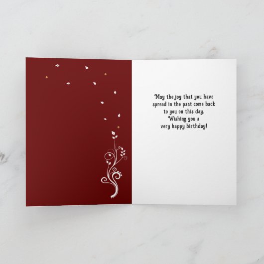 70と素晴らしい葉の赤70誕生日写真 カード (内部)