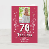 70と素晴らしい葉マグント70誕生日写真 カード (正面)