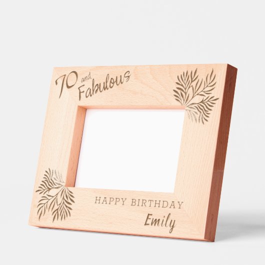 70と素晴らしい葉70誕生日 レーザー彫刻フレーム (左)