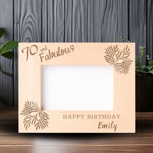 70と素晴らしい葉70誕生日 レーザー彫刻フレーム