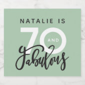 70と素晴らしい誕生日パーティーラベル スパークリングワインラベル (シングルラベル)