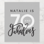70と素晴らしい誕生日パーティーラベル ワインラベル (シングルラベル)