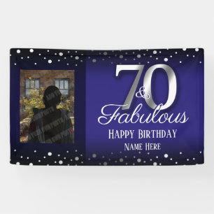 70と素晴らしい誕生日紙吹雪写真 横断幕