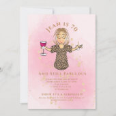 70と素晴らしい赤面金ゴールドおもしろい70誕生日 招待状 (正面)