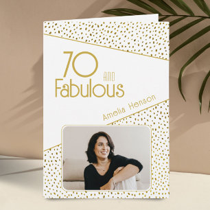 70と素晴らしい金ゴールドグリッター写真70誕生日 カード