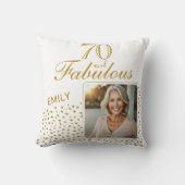 70と素晴らしい金ゴールドグリッター写真70誕生日 クッション (正面)
