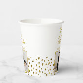 70と素晴らしい金ゴールドグリッター写真70誕生日 紙コップ (左)