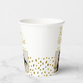 70と素晴らしい金ゴールドグリッター写真70誕生日 紙コップ (右)