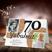 70と素晴らしい金ゴールドグリッター2写真70誕生日 カード