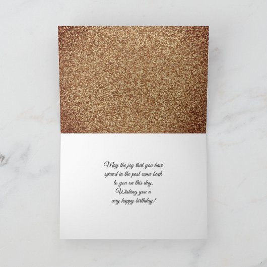 70と素晴らしい金ゴールドグリッター2写真70誕生日 カード (内部)