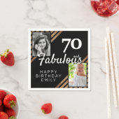70と素晴らしい金ゴールドグリッター2写真70誕生日 スタンダードカクテルナプキン (インサイチュ)