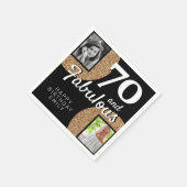 70と素晴らしい金ゴールドグリッター2写真70誕生日 スタンダードカクテルナプキン (角)