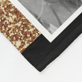 70と素晴らしい金ゴールドグリッター2写真70誕生日 フリースブランケット (角)