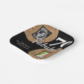 70と素晴らしい金ゴールドグリッター2写真70誕生日 ペーパープレート (傾斜あり)