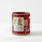 70と素晴らしい金ゴールドグリッター2写真70誕生日 マグカップ (中央)