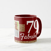 70と素晴らしい金ゴールドグリッター2写真70誕生日 マグカップ (正面右)