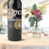 70と素晴らしい金ゴールドグリッター2写真70誕生日 ワインラベル