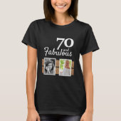 70と素晴らしい金ゴールドグリッター2写真70誕生日 Tシャツ (正面)