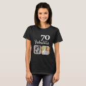 70と素晴らしい金ゴールドグリッター2写真70誕生日 Tシャツ (正面フル)