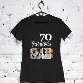 70と素晴らしい金ゴールドグリッター2写真70誕生日 Tシャツ