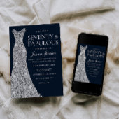 70と素晴らしい!!シルバーガウン70誕生日 招待状