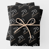 70と素晴らエレガントしいブラック70誕生日 ラッピングペーパーシート (インサイチュ)