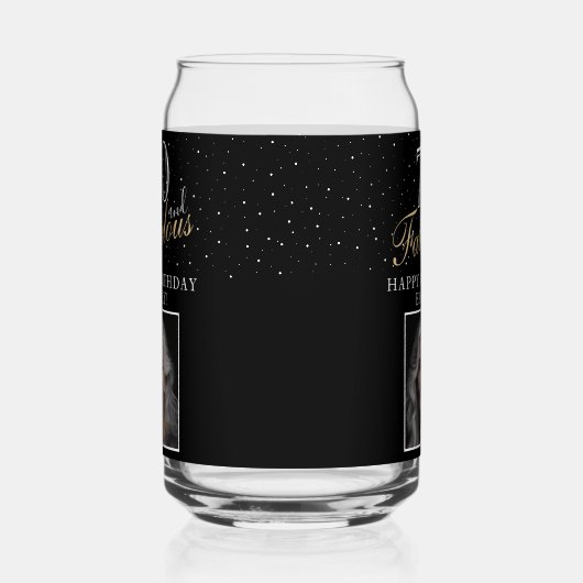 70と素晴らエレガントしい黒写真70誕生日 ガラス缶 (右)