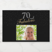 70と素晴らエレガントしい黒写真70誕生日 リキュールボトルラベル (シングルラベル)